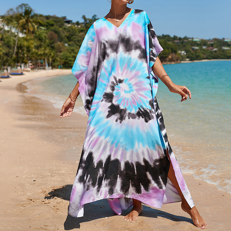 Printed Beach Cover-up Vacation Seaside Swimsuit Bikini Beach Dress