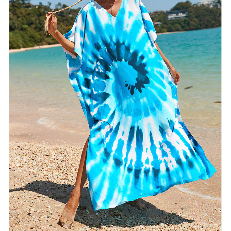 Printed Beach Cover-up Vacation Seaside Swimsuit Bikini Beach Dress