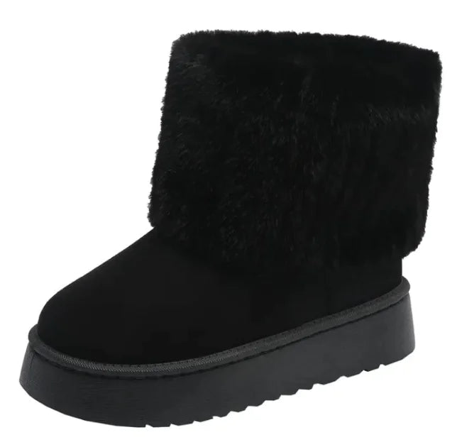 Cozy Plush Mid-Tube Snow Boots